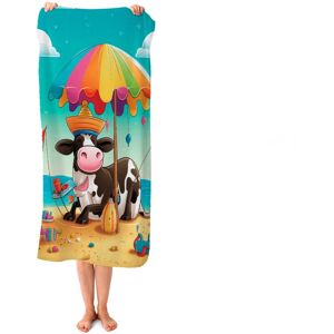 WRT Ltd Cow On A Beach Holiday Beach Towel WRT Ltd Cow On A Beach Holiday Beach Towel