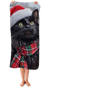 WRT Ltd Snowy Christmas Maine Coon Beach Towel WRT Ltd Snowy Christmas Maine Coon Beach Towel