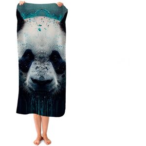 WRT Ltd Panda Face Splashart Dark Background Beach Towel WRT Ltd Panda Face Splashart Dark Background Beach Towel