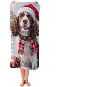 WRT Ltd Christmas Springer Spaniel Dog Beach Towel WRT Ltd Christmas Springer Spaniel Dog Beach Towel