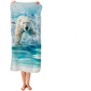 WRT Ltd Hunting Polar Bear Watercolour Beach Towel WRT Ltd Hunting Polar Bear Watercolour Beach Towel