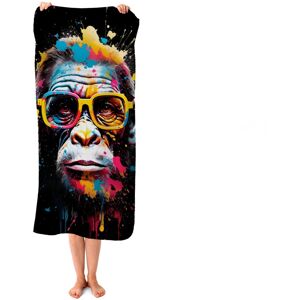 WRT Ltd Coloured Splashart Monkey Face Beach Towel WRT Ltd Coloured Splashart Monkey Face Beach Towel