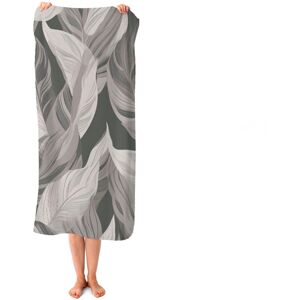 WRT Ltd Grey Floral Leaves Beach Towel WRT Ltd Grey Floral Leaves Beach Towel