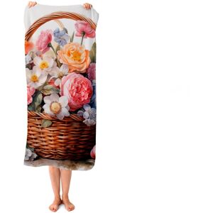 WRT Ltd Victorian Easter Basket Watercolour Beach Towel WRT Ltd Victorian Easter Basket Watercolour Beach Towel