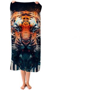 WRT Ltd Tiger Face Splashart Beach Towel WRT Ltd Tiger Face Splashart Beach Towel