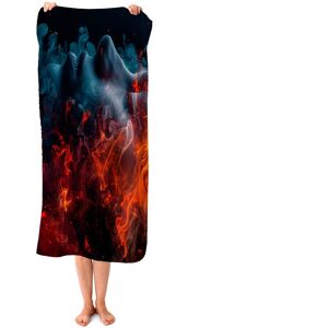 WRT Ltd Fiery Mindscape: Portrait In Flames Beach Towel WRT Ltd Fiery Mindscape: Portrait In Flames Beach Towel
