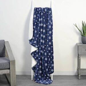 XS-Stock.com Ltd Snowflake Sherpa Lined Fleece Blanket Throw Soft 150 x 200cm - Navy - 130 x 160cm XS-Stock.com Ltd Snowflake Sherpa Lined Fleece Blanket Throw Soft 150 x 200cm - Navy - 130 x 160cm
