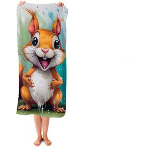 WRT Ltd Happy Splashart Squirrel Beach Towel WRT Ltd Happy Splashart Squirrel Beach Towel