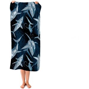 WRT Ltd Hand Drawn Shark Pattern Beach Towel WRT Ltd Hand Drawn Shark Pattern Beach Towel