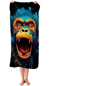 WRT Ltd Crazy Monkey face Splashart Beach Towel WRT Ltd Crazy Monkey face Splashart Beach Towel