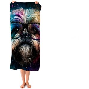 WRT Ltd Lharsa Apso Dog Face Splashart Beach Towel WRT Ltd Lharsa Apso Dog Face Splashart Beach Towel