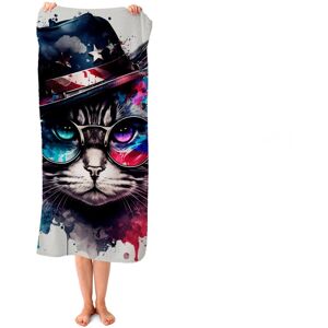 WRT Ltd American Shorthair Cat Face Splashart Beach Towel WRT Ltd American Shorthair Cat Face Splashart Beach Towel