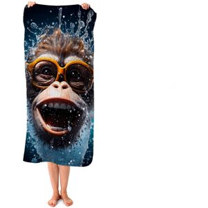 WRT Ltd Splashart Cheeky Chimp Face With Glasses Beach Towel WRT Ltd Splashart Cheeky Chimp Face With Glasses Beach Towel