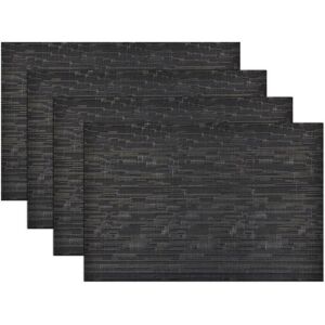 XS-Stock.com Ltd 4 Woven PVC Textilene Placemats Dining Kitchen Table Mats - Black XS-Stock.com Ltd 4 Woven PVC Textilene Placemats Dining Kitchen Table Mats - Black