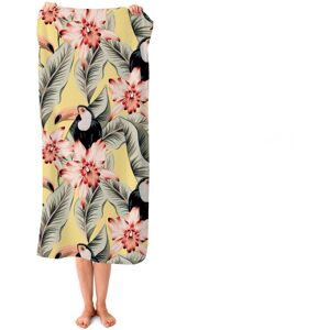 WRT Ltd Toucans, Orchids And Palm Leaves Beach Towel WRT Ltd Toucans, Orchids And Palm Leaves Beach Towel