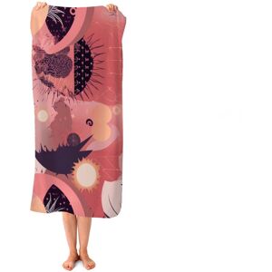 WRT Ltd Abstract Red Pink Pattern Beach Towel WRT Ltd Abstract Red Pink Pattern Beach Towel