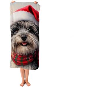 WRT Ltd Snowy Christmas Skye Terrier Beach Towel WRT Ltd Snowy Christmas Skye Terrier Beach Towel