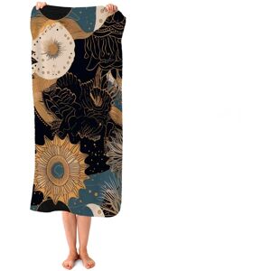 WRT Ltd Abstract Blue Gold Moon Sun Beach Towel WRT Ltd Abstract Blue Gold Moon Sun Beach Towel