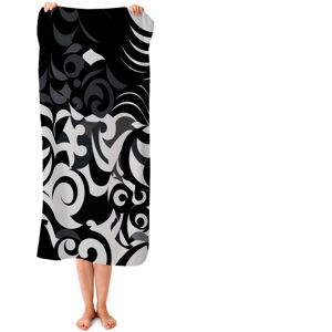 WRT Ltd Black Grey Abstract Beach Towel WRT Ltd Black Grey Abstract Beach Towel