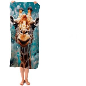 WRT Ltd Splashart Giraffe Face Beach Towel WRT Ltd Splashart Giraffe Face Beach Towel