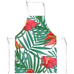 WRT Ltd Tropical Flowers And Palm Leaves Apron - Adult WRT Ltd Tropical Flowers And Palm Leaves Apron - Adult