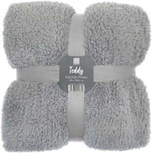 XS-Stock.com Ltd Teddy Blanket Throw Grey Thick Fleece Soft Sofa Cover 170cm XS-Stock.com Ltd Teddy Blanket Throw Grey Thick Fleece Soft Sofa Cover 170cm