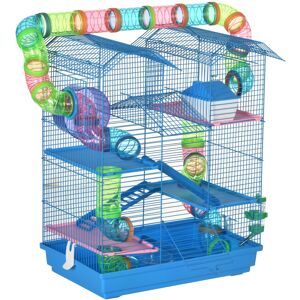 MHSTAR UK LTD PawHut 5 Tiers Hamster Cage Animal Travel Carrier Habitat W/ Accessories