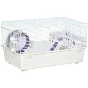 MHSTAR UK LTD PawHut 2 Tier Hamster Cage Rodent House with Exercise Wheel Water Bottle Ladder