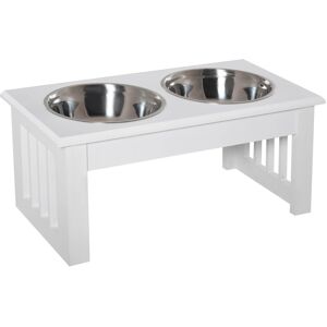 MHSTAR UK LTD PawHut Raised Dog Bowls Pet Feeder Raised Elevated Stainless Steel Food Water