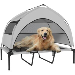 MHSTAR UK LTD PawHut Elevated Dog Bed with Removable Canopy, Portable Cooling Raised Pet Cot with Breathable Mesh, Storage Bag, for Indoor Outdoor Use, for Large Do