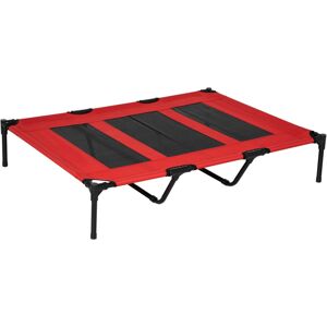 MHSTAR UK LTD PawHut Cooling Elevated Dog Bed Portable Raised Pet Cot-Red