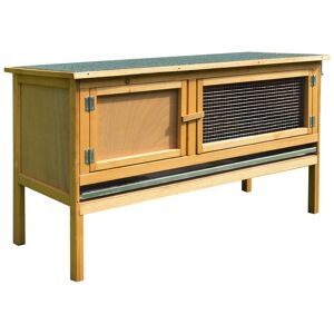 MHSTAR UK LTD PawHut Wooden Rabbit Hutch Bunny Cage Outdoor Small Animal House w/ Hinged Top