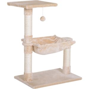 MHSTAR UK LTD PawHut Cat Activity Tree Kitten Play Tower Palace Two-Tier Scratching Beige