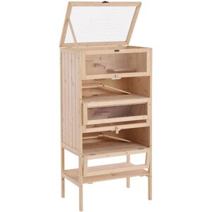 MHSTAR UK LTD PawHut Hamster Cage Wooden Mouse Rodent Small Pet Animals Tall 5-Tier Play
