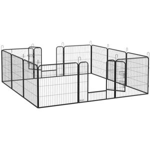 MHSTAR UK LTD PawHut 80 x 80cm Heavy Duty Puppy Play Pen, 12 Panels Pet Exercise Pen for Indoors, Outdoors, Pet Playpen for Small, Medium Dogs