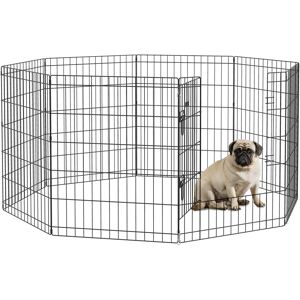 MHSTAR UK LTD PawHut Dog Pen, 8 Panel Dog Playpen DIY Design with Door, for Medium-sized Dogs, Puppies, Small Animals, for Indoor/Outdoor Use, 76cm High