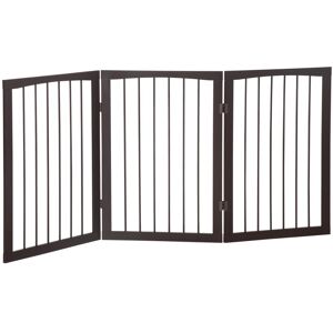 MHSTAR UK LTD Pawhut Folding Pet Gate Fence Free Standing Child Safety Indoor Wood Durable