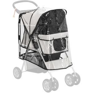 MHSTAR UK LTD PawHut Pet Stroller Rain Cover for Dog Pram, Stroller Buggy w/ Rear Side Entry
