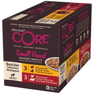 Real Pet Store Wellness CORE Dog Wet Small Breed Adult Savoury Medleys Butcher Multipack 6 x 85g Real Pet Store Wellness CORE Dog Wet Small Breed Adult Savoury Medleys Butcher Multipack 6 x 85g