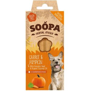 Real Pet Store Soopa Dental Sticks Carrot & Pumpkin 4 Sticks 100g Real Pet Store Soopa Dental Sticks Carrot & Pumpkin 4 Sticks 100g