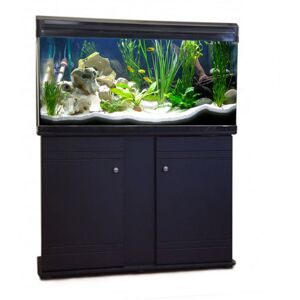 Real Aquatics Aquarium Fish Tank & Cabinet 120cm 220L Black / White - Black - With Starter Kit Real Aquatics Aquarium Fish Tank & Cabinet 120cm 220L Black / White - Black - With Starter Kit
