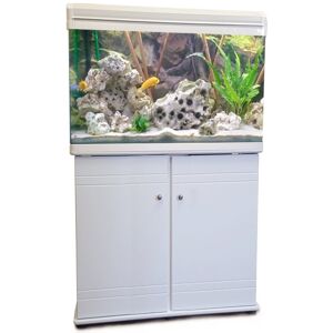 Real Aquatics BOYU Aquarium Fish Tank & Cabinet 60cm 80L Black / White - White - With Starter Kit Real Aquatics BOYU Aquarium Fish Tank & Cabinet 60cm 80L Black / White - White - With Starter Kit