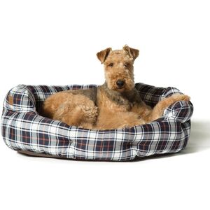 Real Pet Store Danish Design Deluxe Slumber Bed Lumberjack White / Navy 5 Sizes - X-Small Real Pet Store Danish Design Deluxe Slumber Bed Lumberjack White / Navy 5 Sizes - X-Small