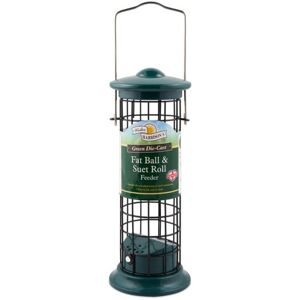 Real Pet Store Walter Harrisons Green Die Cast Suet Roll and Fat Ball Feeder 2 Sizes - 20cm Real Pet Store Walter Harrisons Green Die Cast Suet Roll and Fat Ball Feeder 2 Sizes - 20cm