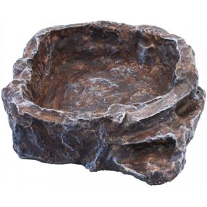 Real Aquatics Komodo Reptile Feeding Drinking Terraced Rock Bowl Brown 3 Sizes - Large Real Aquatics Komodo Reptile Feeding Drinking Terraced Rock Bowl Brown 3 Sizes - Large