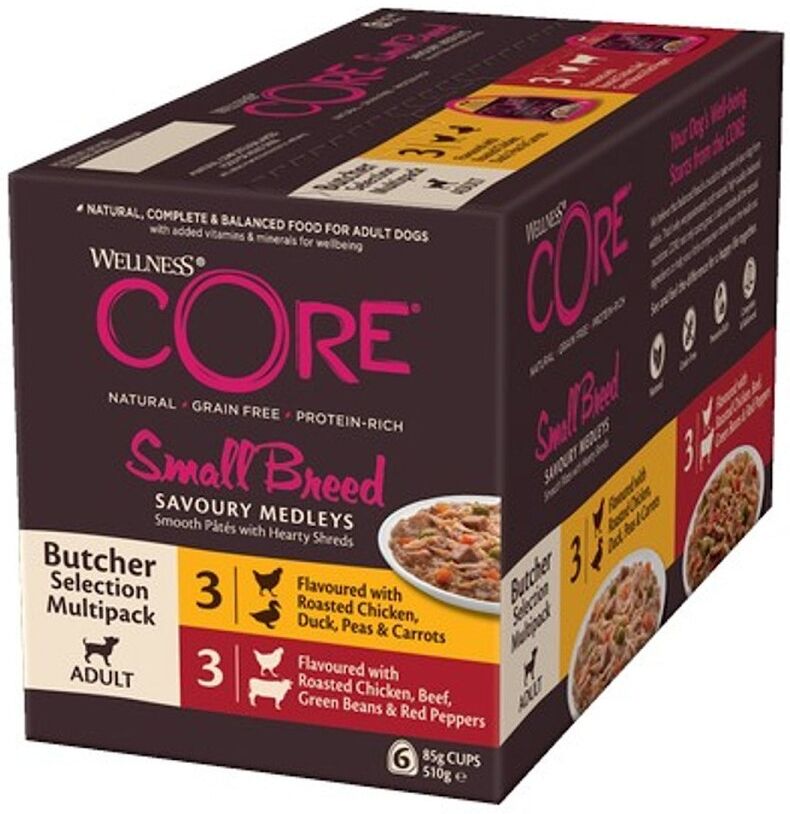 Real Pet Store Wellness CORE Dog Wet Small Breed Adult Savoury Medleys Butcher Multipack 6 x 85g