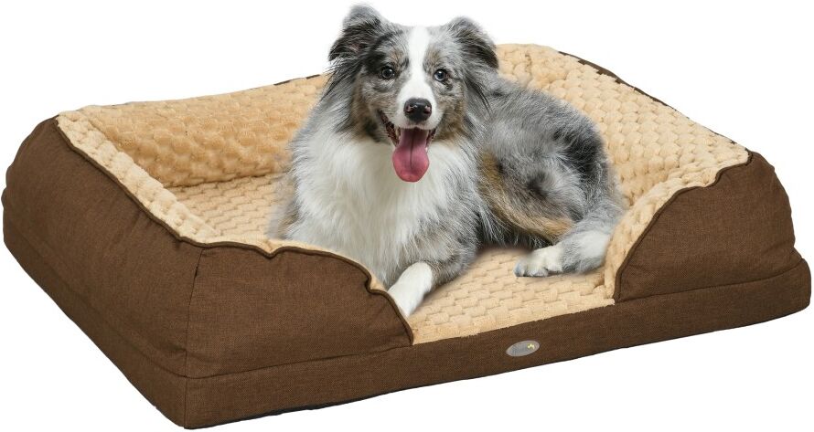 MHSTAR UK LTD PawHut Dog Bed Calming Pet Bed Dog Mattress with Removable Washable Cover, Anti-Slip Bottom, for Medium Sized Dogs, 90L x 69W x 21Hcm - Brown