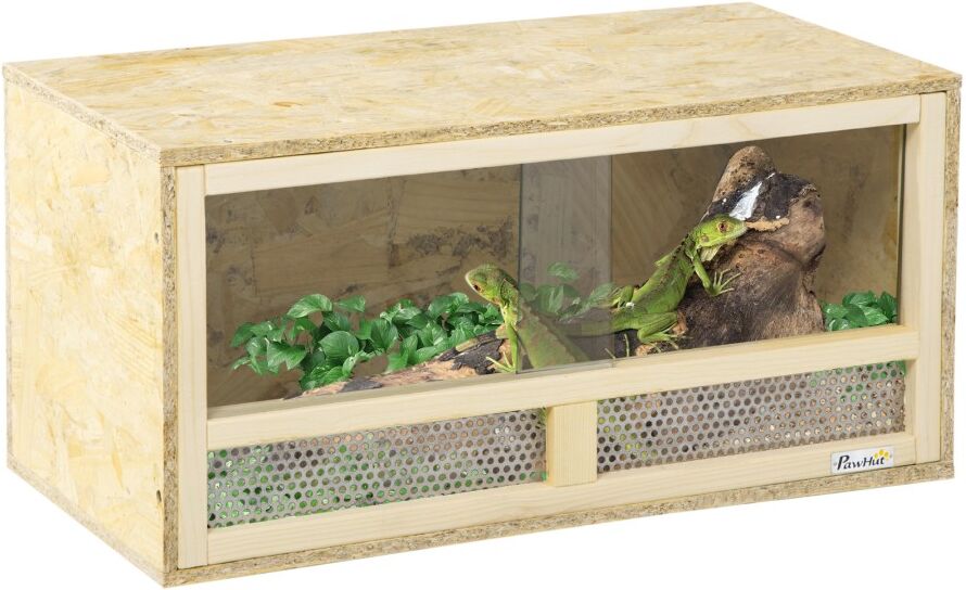 MHSTAR UK LTD PawHut 60cm Reptile Terrarium Vivarium for Lizards, Horned Frogs, Snakes