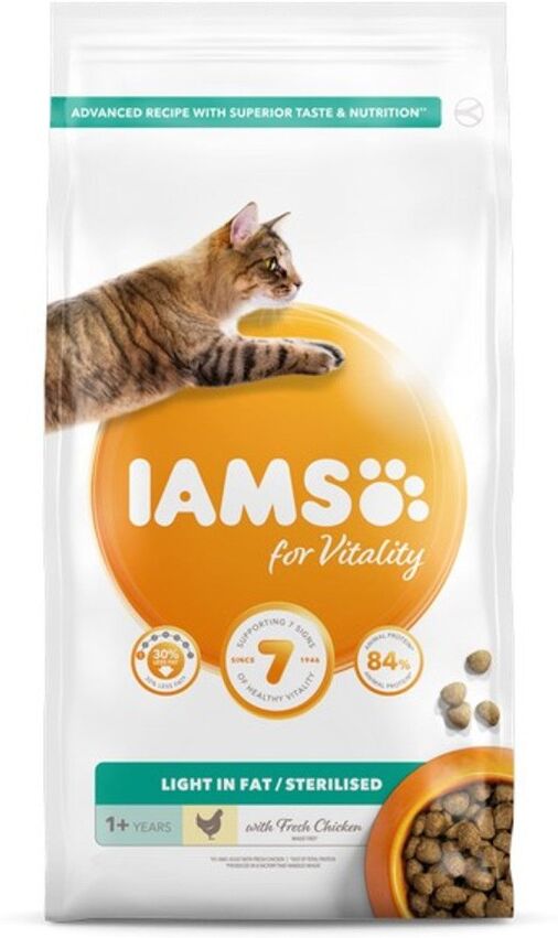 Real Pet Store Iams Vitality Light Adult Cat Food Chicken 2kg