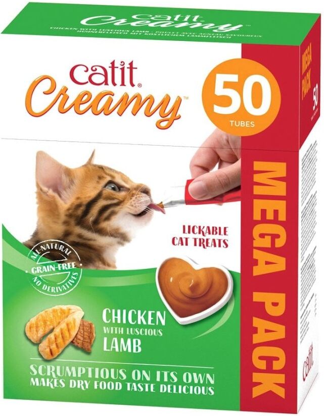 Real Pet Store Catit Creamy All Natural Cat Treats Chicken & Lamb - Mega Pk (50x10g)